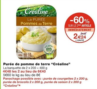 Monoprix Créaline purée de pomme de terre offre