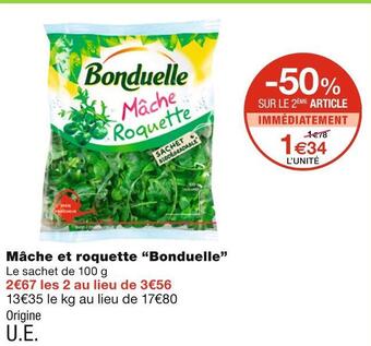 Monoprix Bonduelle mâche et roquette offre