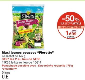 Monoprix Florette maxi jeunes pousses offre