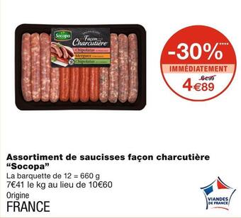 Monoprix Socopa assortiment de saucisses façon charcutière offre