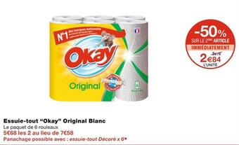 Monoprix Okay essuie-tout original blanc offre