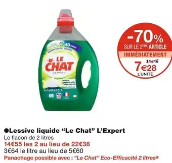 Monoprix Le chat lessive liquide l’expert offre