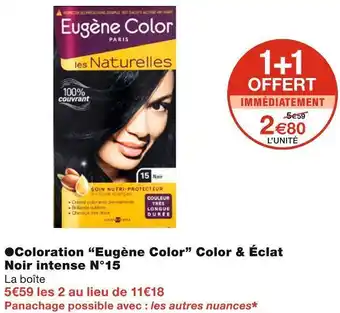 Monoprix Eugène color coloration color & éclat noir intense n°15 offre