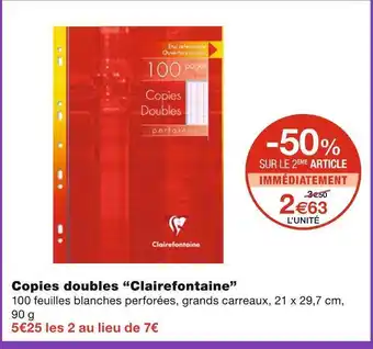 Monoprix Clairefontaine copies doubles offre