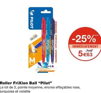 Monoprix Pilot roller frixion ball offre