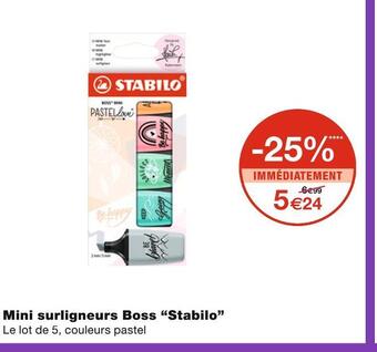 Monoprix Stabilo mini surligneurs boss offre