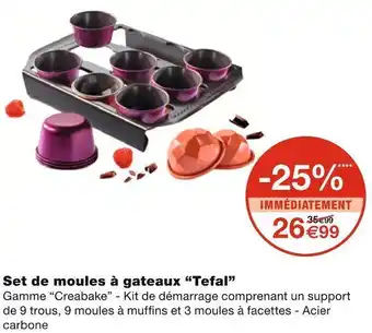 Monoprix Tefal set de moules à gateaux offre