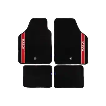 Sparco jeu complet de tapis universel moquette sparco noir et rouge