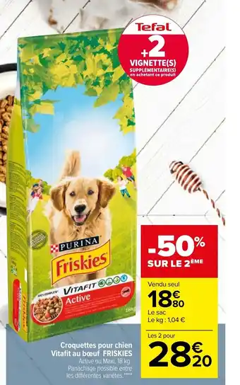 Carrefour Croquettes pour Vitafit au bœuf Friskies offre
