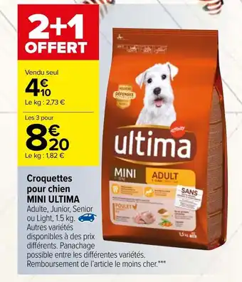 Carrefour Croquettes pour chien Mini Ultima offre