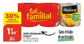 Bi1 Maïs croquant d'aucy offre