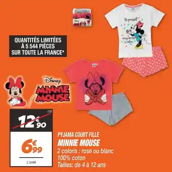 Netto Pyjama court fille minnie mouse offre