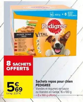 Carrefour Sachets repas pour chien Pedigree offre