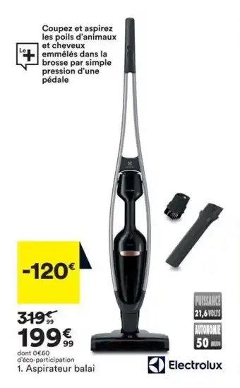 BUT ELECTROIUX aspirateur balai offre