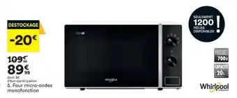 BUT WHIRLPOOL four micro-ondes monofunction offre