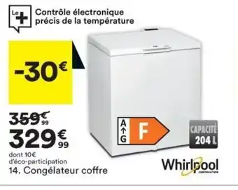 BUT WHIRLPOOL congélateur coffre offre