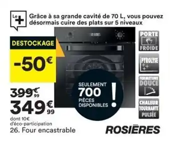 BUT ROSIERES four encastrable offre