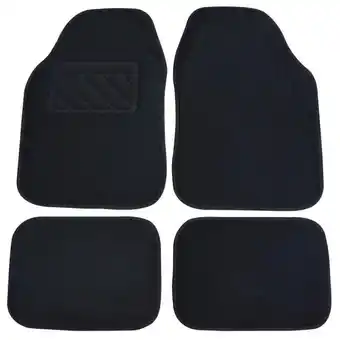 4 tapis de voiture universels moquette unikar noirs