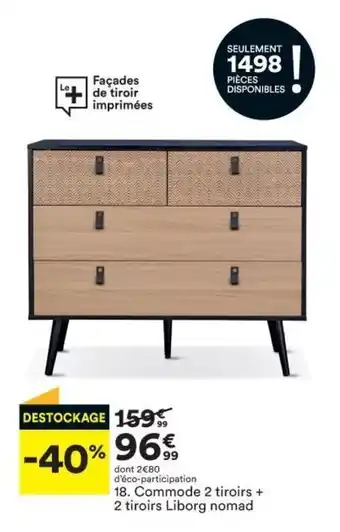 BUT Commode 2 tiroirs + 2 tiroirs liborg nomad offre