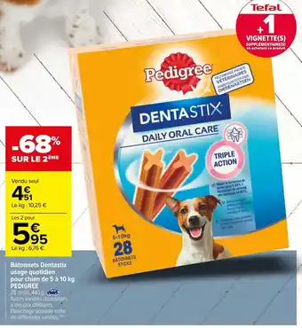 Carrefour Bâtonnets Dentastix usage quotidien offre
