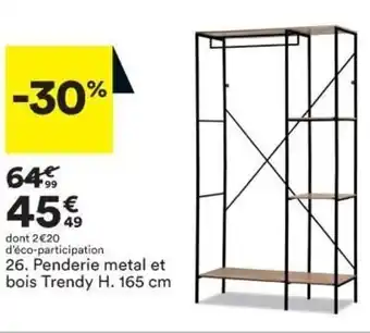 BUT Penderie metal et bois Trendy H. 165 cm offre