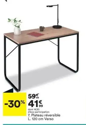 Plateau réversible L. 120 cm Verso