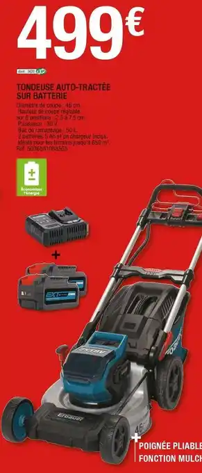 Brico Dépôt TONDEUSE AUTO-TRACTÉE SUR BATTERIE offre