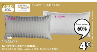 JYSK Taie d'Oreiller En Satin Nell offre