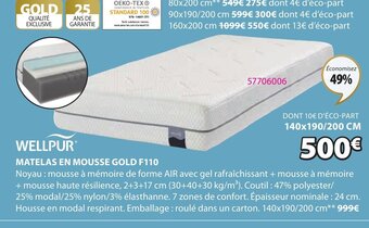 JYSK Matelas En Mousse Gold F110 offre