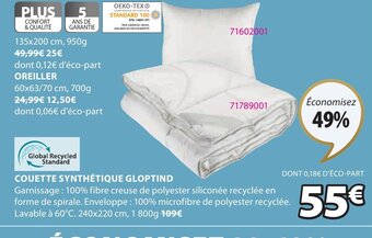JYSK Couette Synthétique Gloptind offre