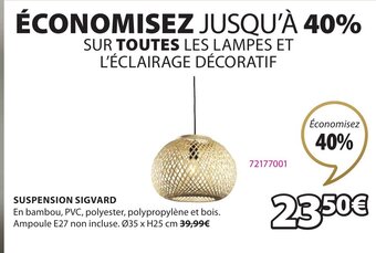 JYSK Suspension Sigvard offre