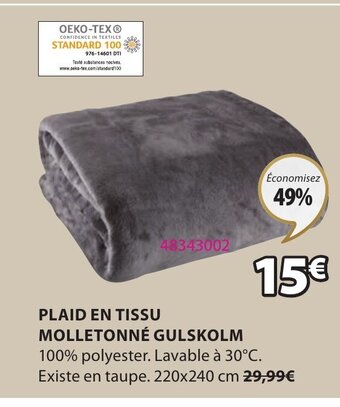 JYSK Plaid En Tissu Molletonné Gulskolm offre