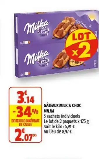 Coccinelle Supermarché Gâteaux Milk & Choc Milka offre