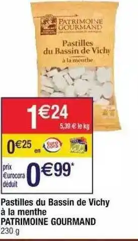 Cora x Carrefour Pastilles Du Bassin De Vichy à La Menthe Patrimoine Gourmand offre
