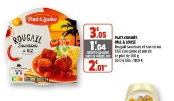 Coccinelle Supermarché Plats Cuisinés Paul & Louise offre