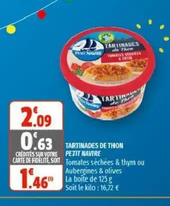 Coccinelle Supermarché Tartinades de Thon Petit Navire offre