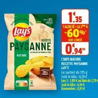 Coccinelle Supermarché Chips Nature Recette Paysanne Lay's offre