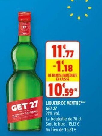 Coccinelle Supermarché Liqueur de Menthe Get 27 offre