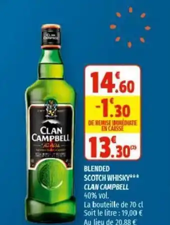 Coccinelle Supermarché Blended Scotch Whisky Clan Campbell offre