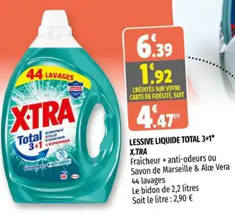 Coccinelle Supermarché Lessive Liqude Total 3+1 X-Tra offre