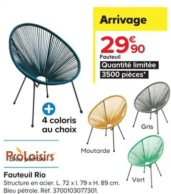Castorama Fauteuil rio offre