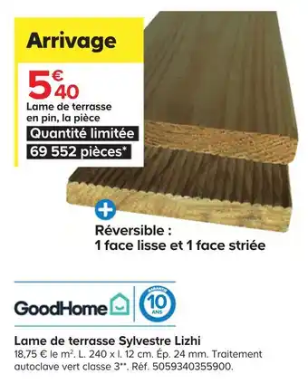 Castorama Lame de terrasse sylvestre lizhi offre
