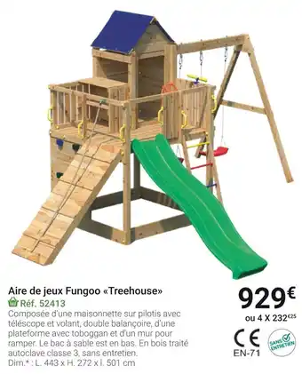 Gamm vert Aire de jeux fungoo treehouse offre