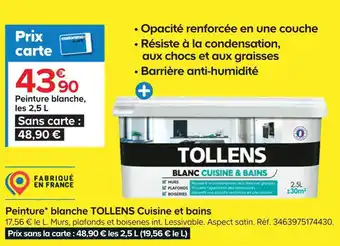 Castorama Tollens peinture blanche tollens cuisine et bains offre
