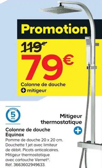Castorama Colonne de douche equinox offre