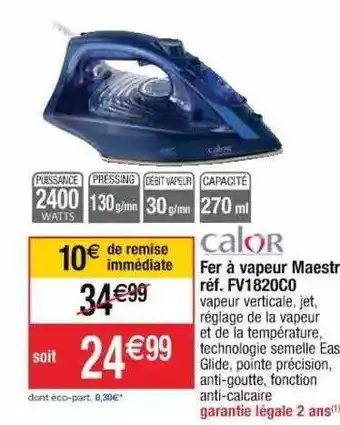 Cora x Carrefour Fer à Vapeur Maestro Calor offre