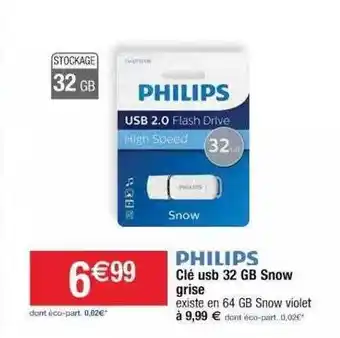 Cora x Carrefour Clé Usb 32 Gb Snow Grise offre