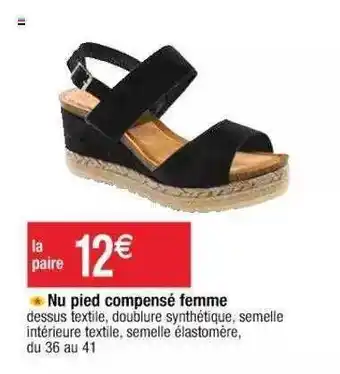 Cora x Carrefour Nu Pied Compensé Femme offre