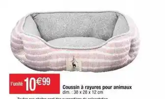 Cora x Carrefour Coussin à Rayures Pour Animaux offre