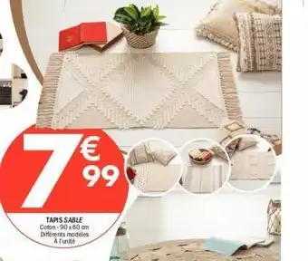 La Foir'Fouille € 99 7 tapis sable coton - 90x60 cm différents modèles al'unité offre
